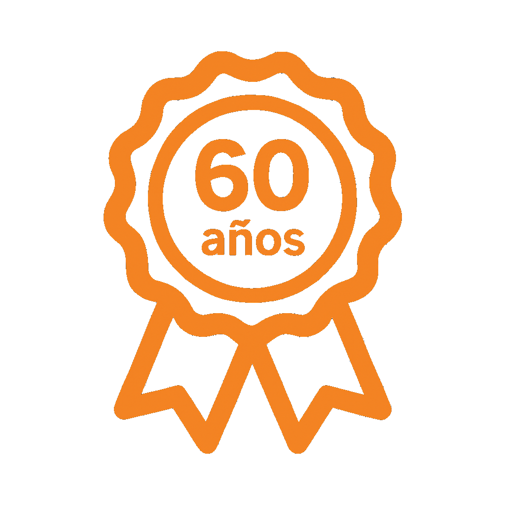 Medalla con número 60 años en el centro