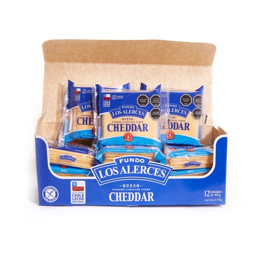 [E124] CHEDDAR - LOS ALERCES - 160GR - DISPLAY 12UN.